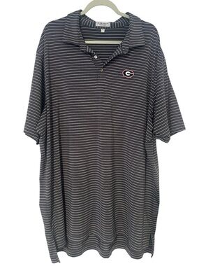 Peter Millar Summer Comfort Georgia Bulldogs Polo Men’s XXL Grey Striped